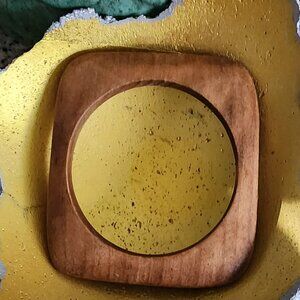 Vintage BOHO Wooden Square Bangle Bracelet-60s-70s Bracelet-Very Good Condition